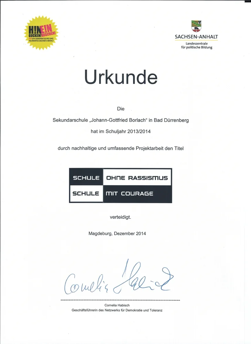 SoR Urkunde 2014